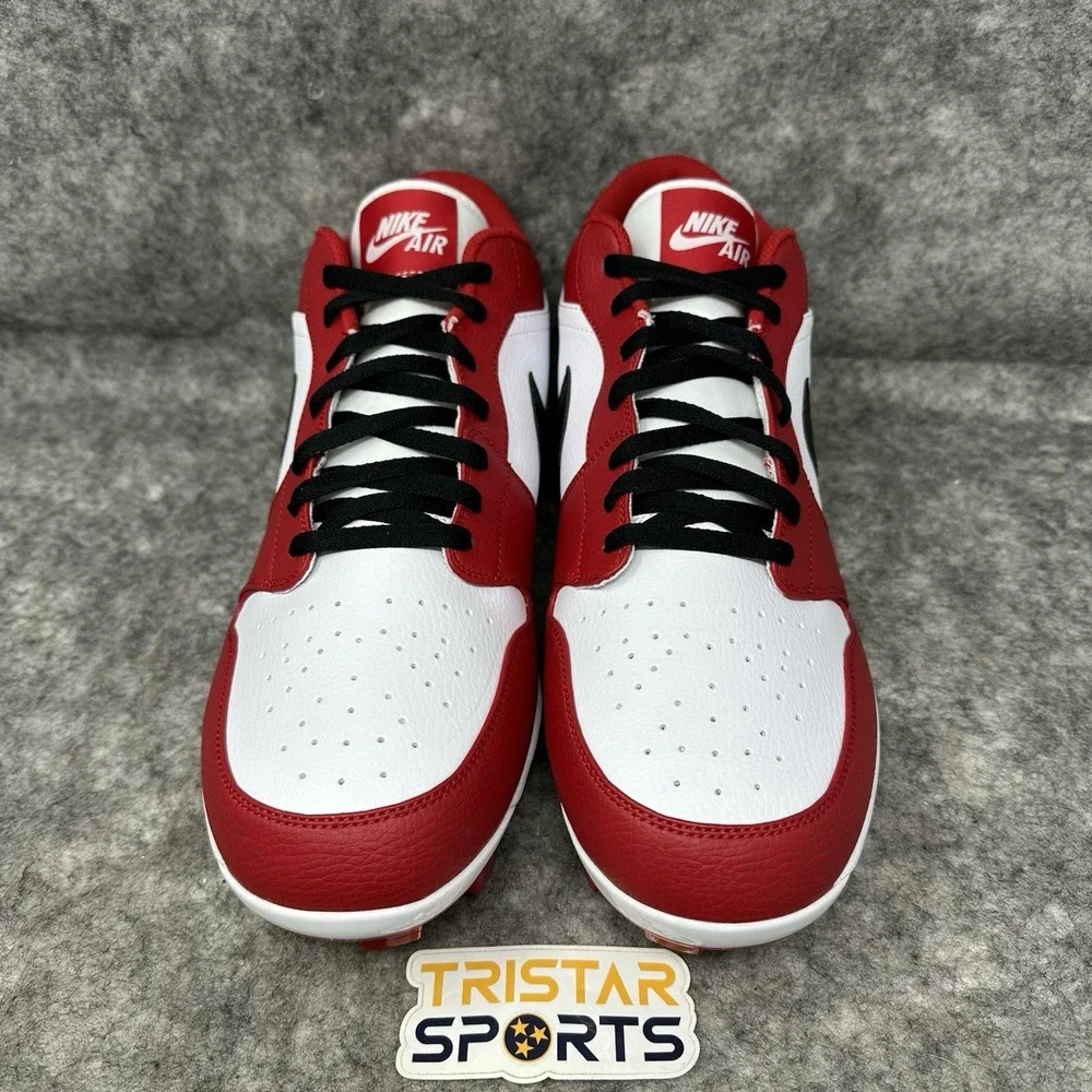 Nike Air Jordan 1 Low MCS Baseball Cleats Mens Size 16 Chicago Red Black White